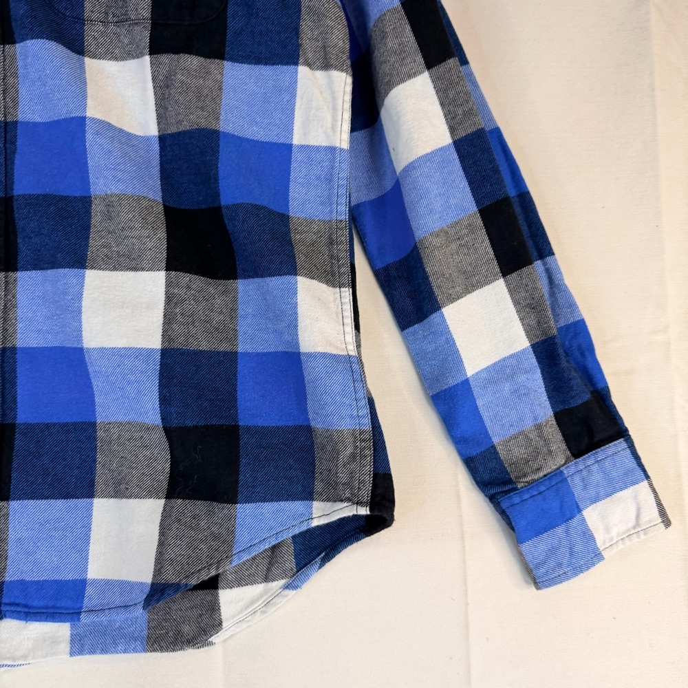 AMERICAN EAGLE Men’s Size S Shirt Button Down Blue Buffalo Plaid Flannel Classic - Picture 3 of 16